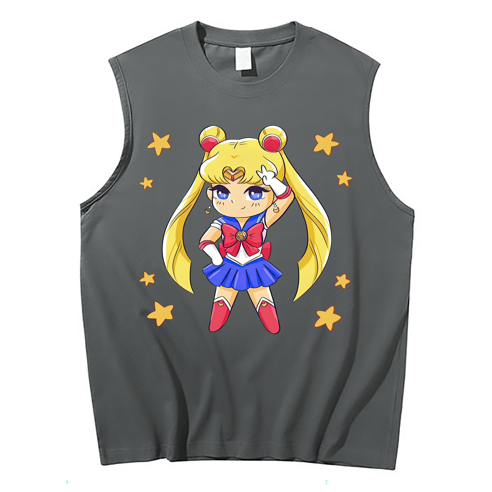 （画像用） 美少女戦士セーラームーン 月野 うさぎ つきの うさぎ Sailor Moon Tsukino Usagi コットン100％タンクトップ（フロントプリント）
